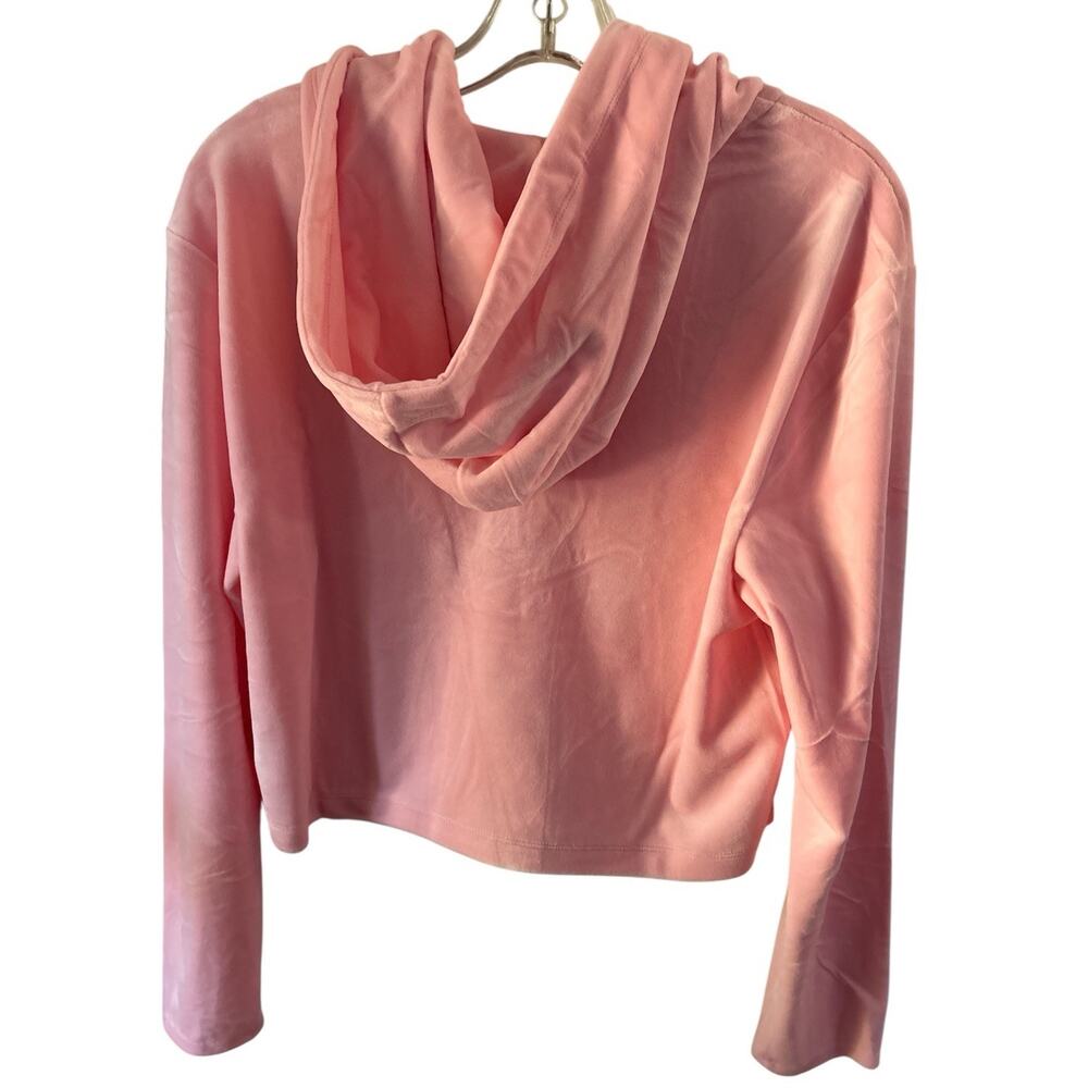 Juicy Couture light pink Crop rhinestone logo hoodie Women's Large - Picture 2 of 4